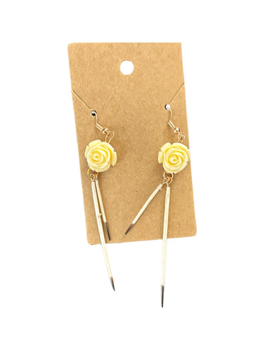 Porcupine Quill Rose Earrings; By Auntie Maymie & Nana Creations