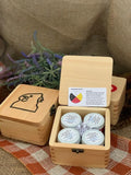 Sacred Medicines Soy Candles in Hand-Crafted Box - pkg of 4; by WICK-IT