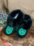 Youth Leather Moccasins; by Wandering Buffalo