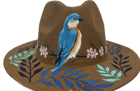 Painted Hat - Blue Bird