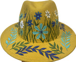 Painted Hat - Blue Flowers