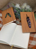 Small Leather Journals with 3D cut Feather- Various options