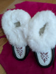 Youth Leather Moccasins; by Wandering Buffalo