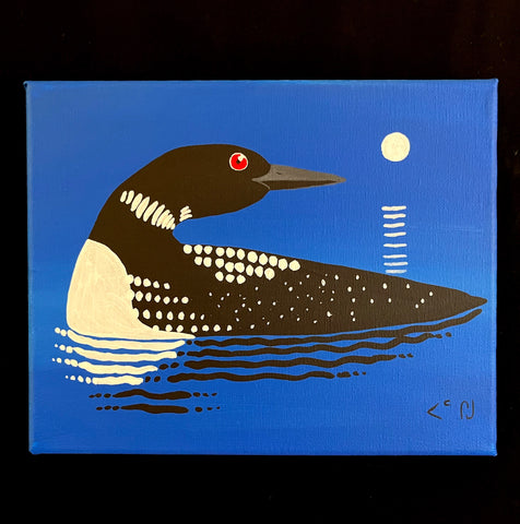 Large Loon Painting(Unframed); by Patrick Cheechoo