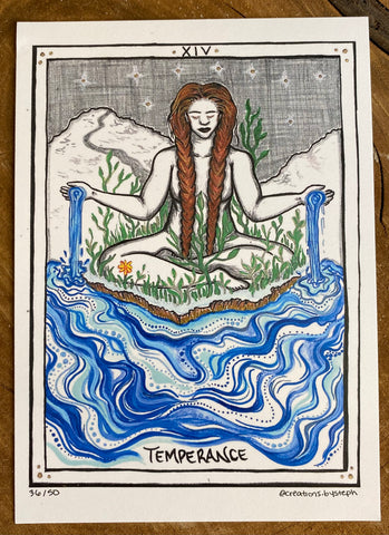 'Temperance' Tarot Card Print; Creations by Steph