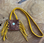 Snake Skin Medicine Bag Necklace; by Rebecca Maracle Mohawk Feathersmith