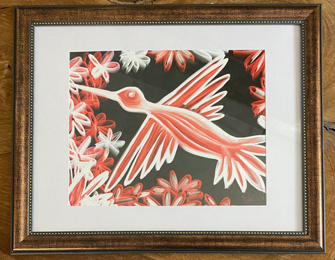 Hummingbird Framed Art Print; by White Bear Standing