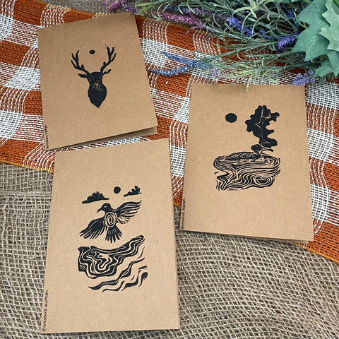 Pack of 3 Handmade Greeting Cards; Creations by Steph