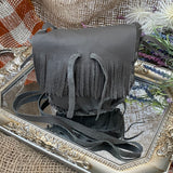 Large Leather Bags - Dark Grey Leather