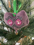 Velvet Beaded Heart Ornaments (variety of  colours); by Nebin is Bead'n