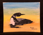 "Quiet Moment-Loon" Framed Painting; By Patrick Cheechoo