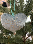 Velvet Beaded Heart Ornaments (variety of  colours); by Nebin is Bead'n
