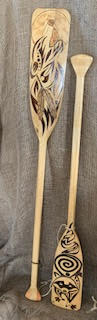 Wood engraved paddles; by Vicky the Real Artist