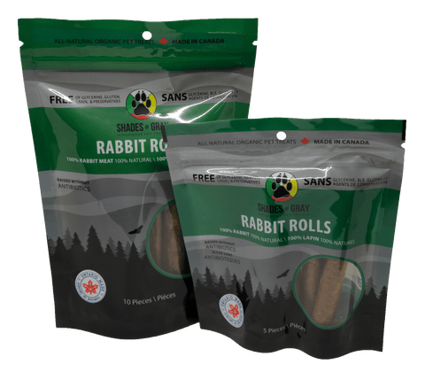 Rabbit Rolls pet treats; by Shades of Gray Indigenous Pet Treats